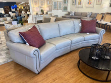 Grey Leather Curved Sofa