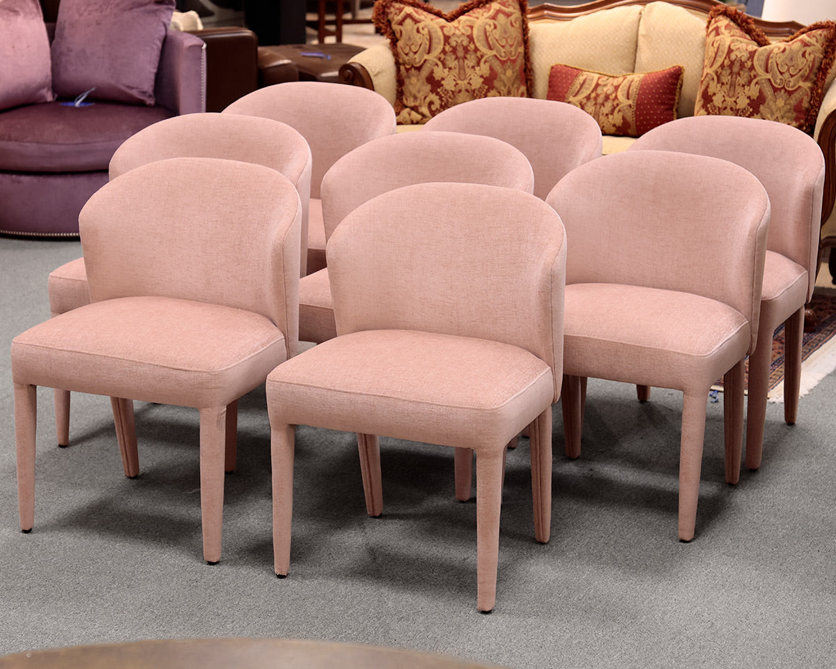Set of 8 Interior Define Custom Rose "Pratt" Dining Chairs