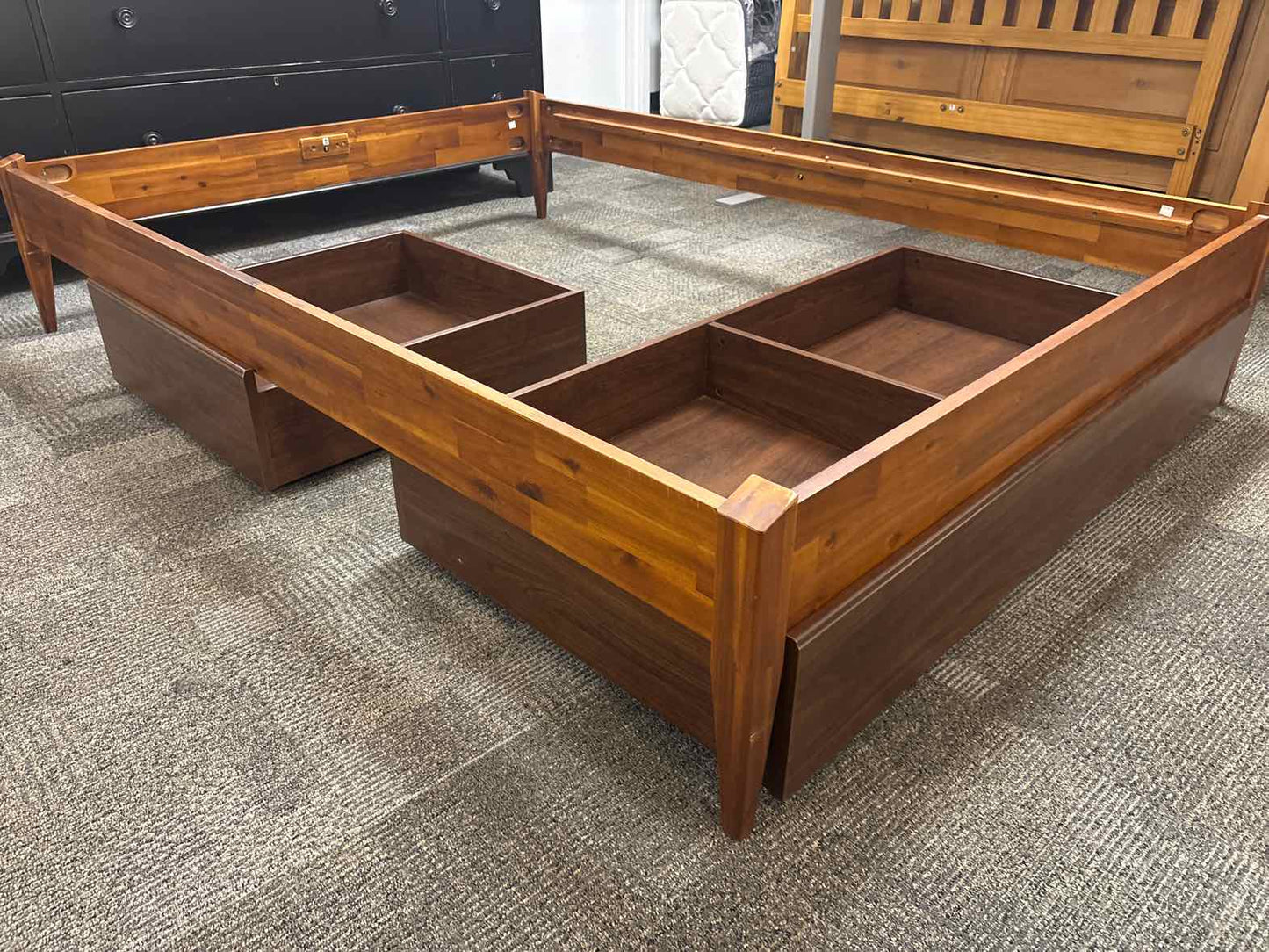 Low-Profile Full Platform Bed w/ Storage