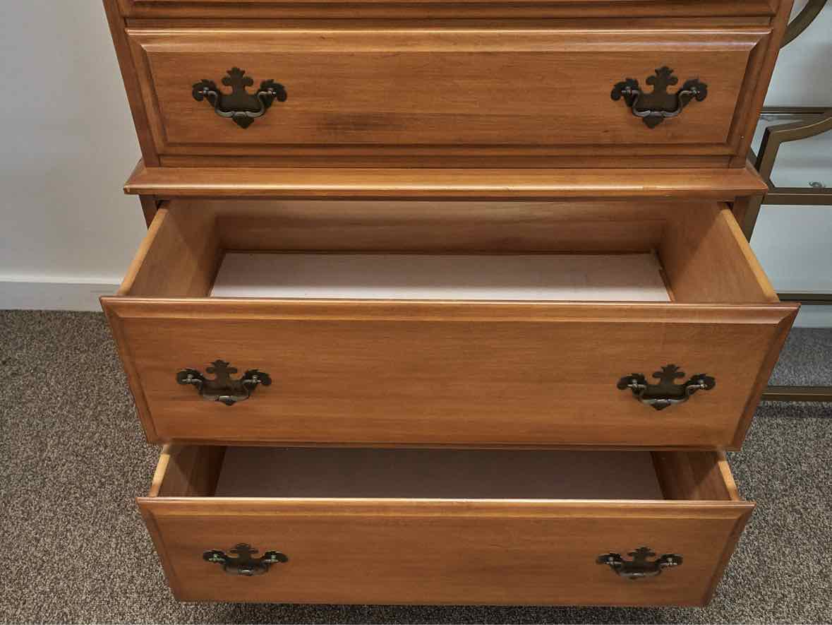 Solid Maple 5 Drawer Chest on Chest