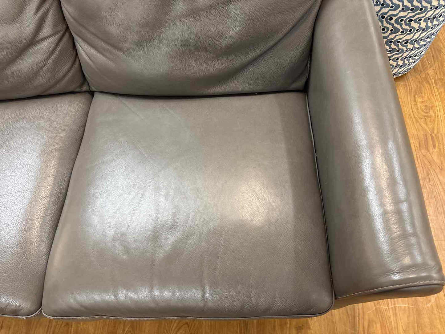 Natuzzi Grey Leather Loveseat