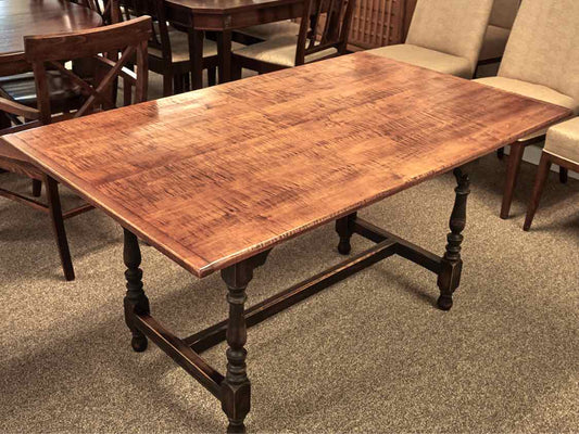 Eldred Wheeler Tiger Maple William & Mary Tavern Dining Table