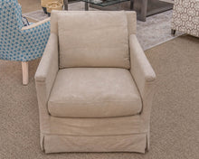 Pair of Lee Industries 'Natural Linen' Swivel Chairs