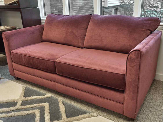 Klausner Full Sleeper in Pomegranate Microfiber Upholstery