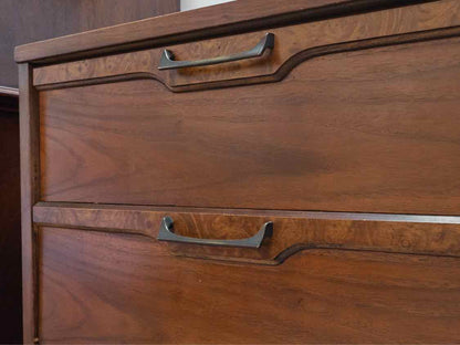 MCM Style Burled Walnut Dresser