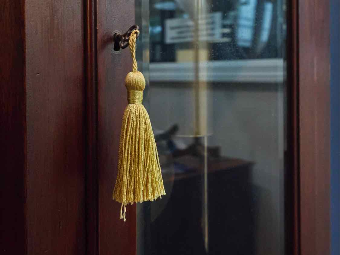 Antique Grandfather Clock with Sea Motif, Brasswork Face & Mahogany Case