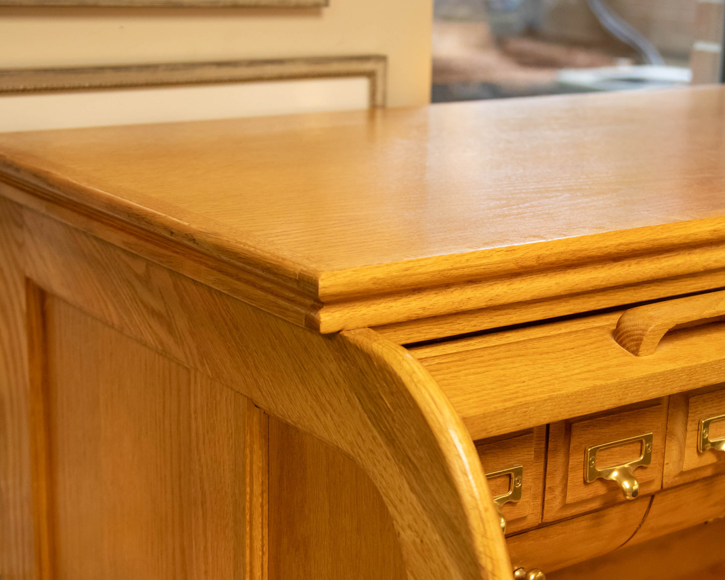 Golden Oak Roll-Top Desk