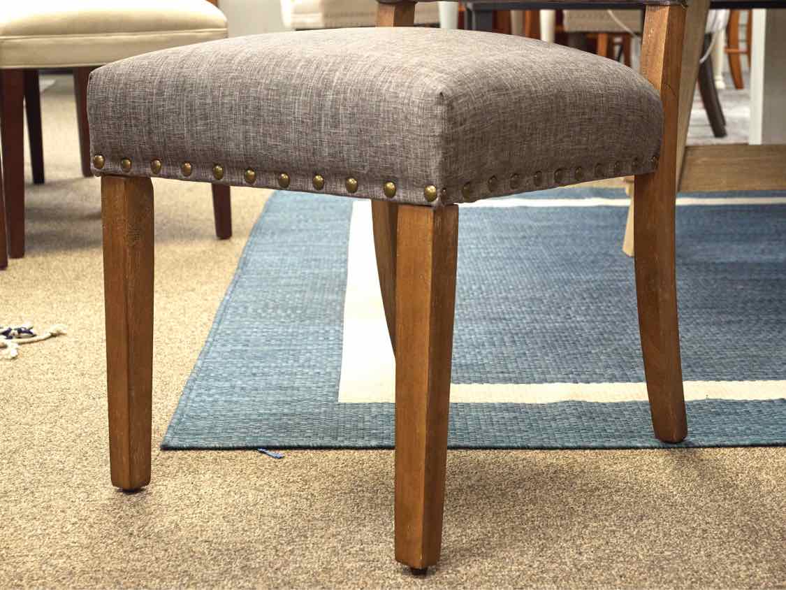 Set of 6 Grey Heather Parsons Dining Chairs on Driftwood Finish Legs