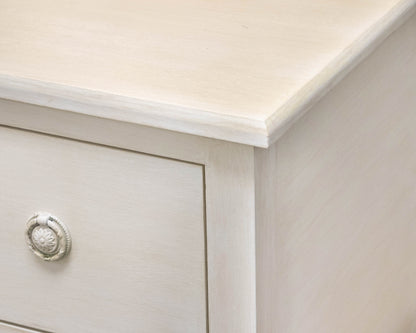 Pair of 2-Drawer Bedside Chests in Hand Painted Cream Finish
