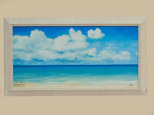 Coastal Ocean Print in White Wash Frame