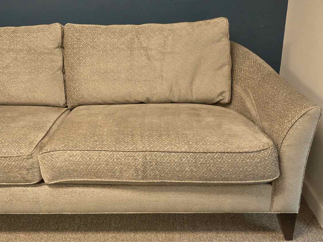 Ethan Allen Contemporary Rounded Back Sofa in Gray