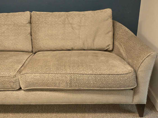 Ethan Allen Contemporary Rounded Back Sofa in Gray