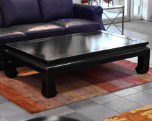 Asian Style Cocktail Table in Black Lacquer Rub-Through Finish