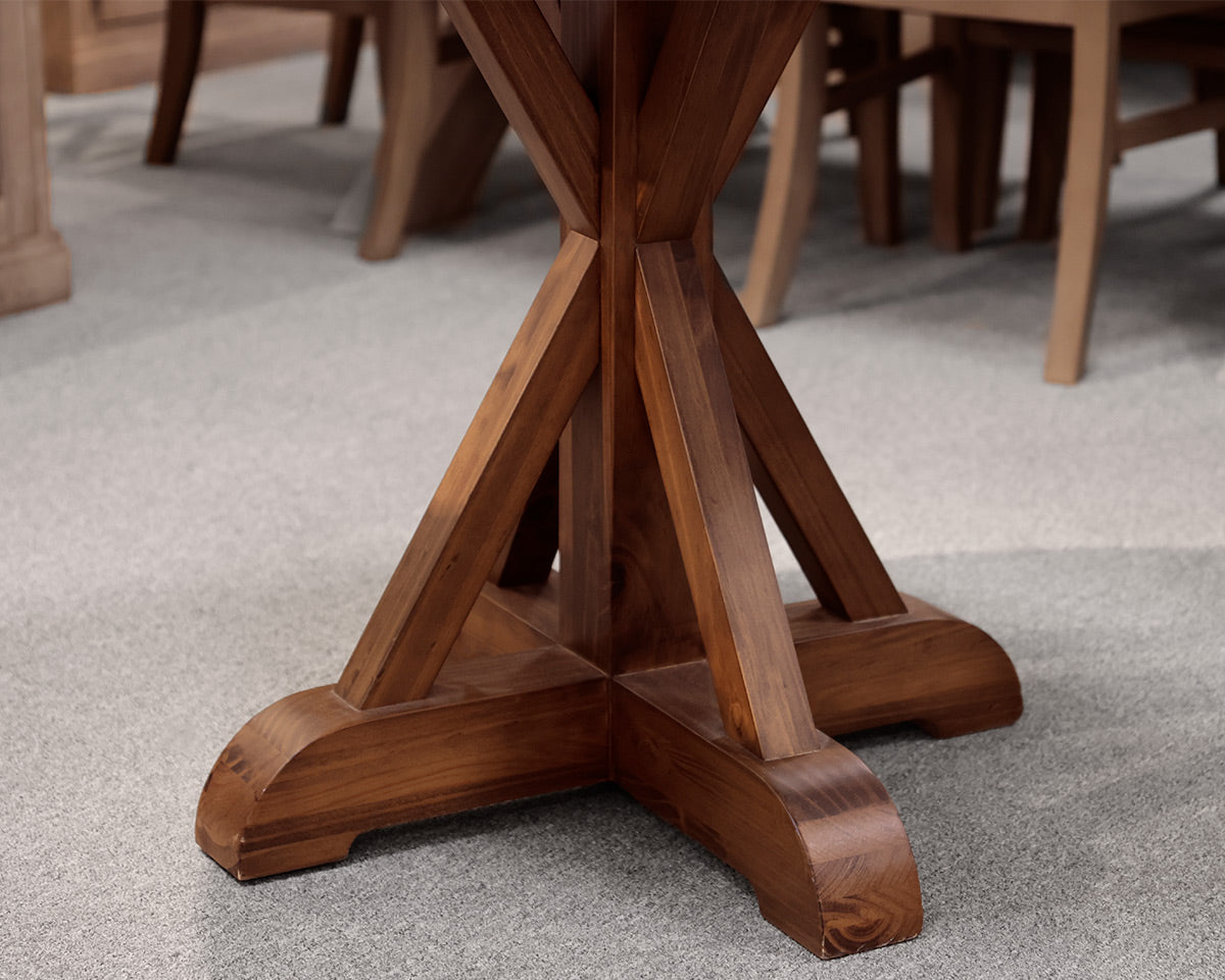 Round Wooden Pedestal Dining Table