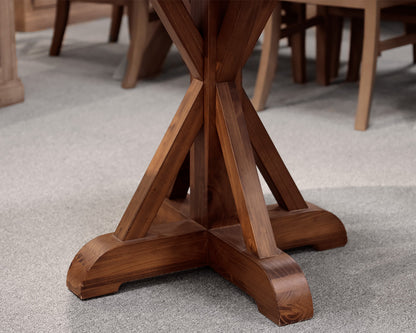 Round Wooden Pedestal Dining Table