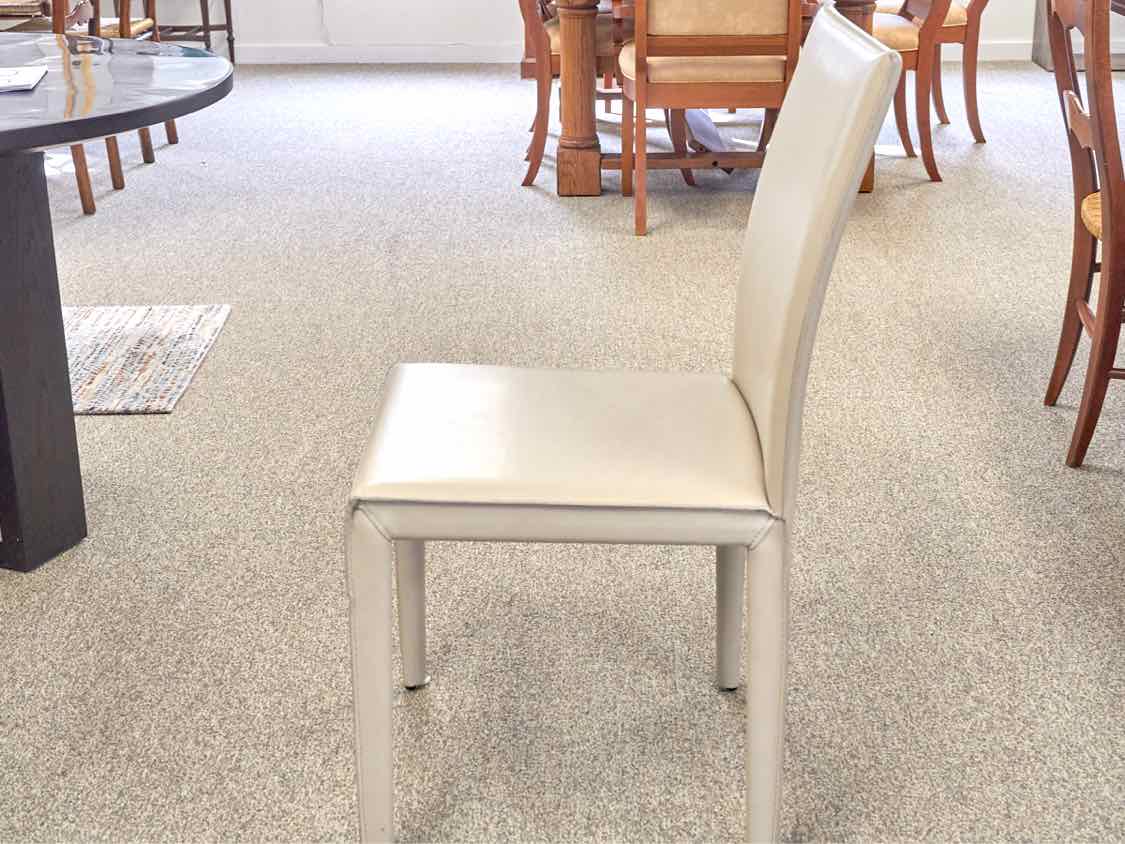 Set of 4 Crate & Barrel 'Folio' Dining Chairs in Beige Leather