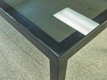 Room & Board Parsons Dining Table w/Smoked Tempered Glass