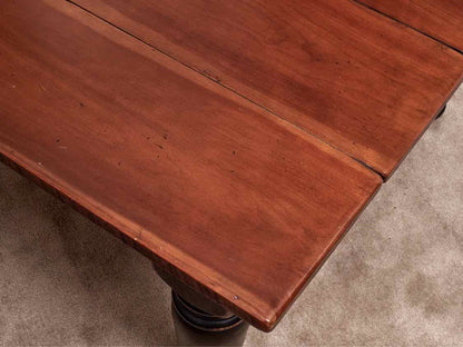 Designs In Wood Inc Cherry Plank Top Black Finish Turned Legs Cocktail Table