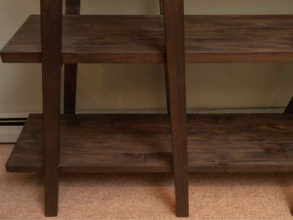 Drifwood Carcoal Finish Aracia Wood 3 Tier Shelf  Etagere Bookcase