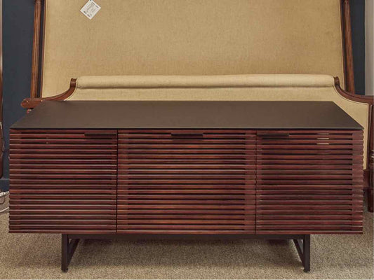 BDI Dark Cherry Media Furniture W/ Black Glass Top