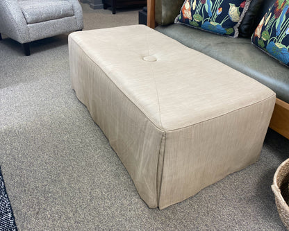 Kravet Skirted Bench Upholstered in Oatmeal