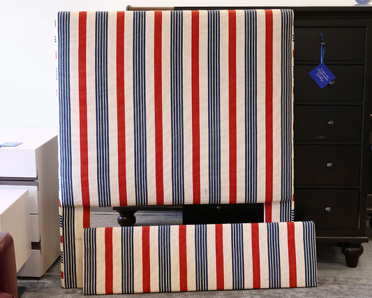 Upholstered Twin Stripped Bed Frame