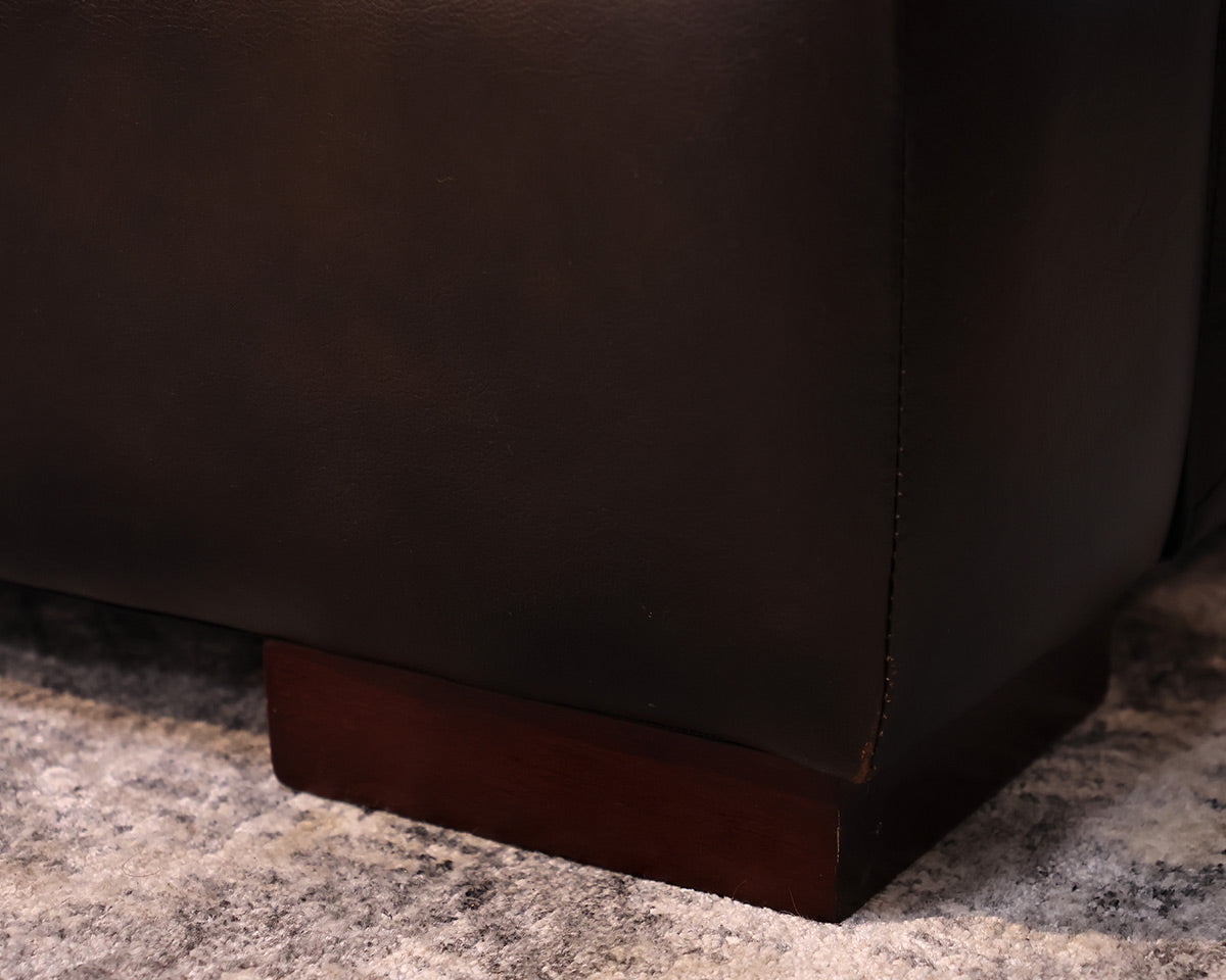 Dark Chocolate Leather 2 Cushion Sofa with Track Arms