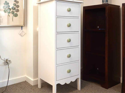 Maine Cottage 'Nellie' Lingerie Chest in White W/ Green Knobs