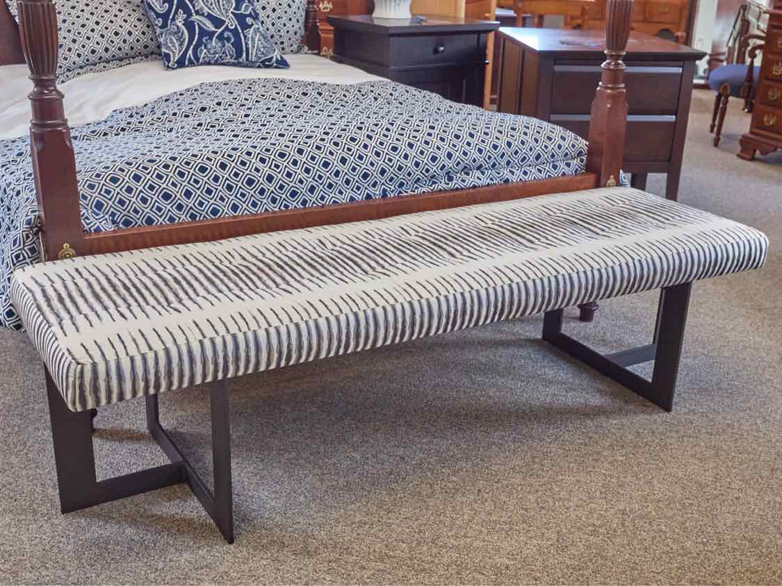 Lee Industries Bench in Zebra Pattern on Steel Legs