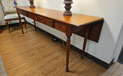 Custom-Made Cherry Drop Leaf Console