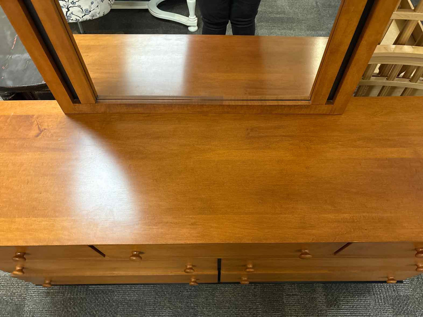Maple 7-Drawer Dresser with Mirror