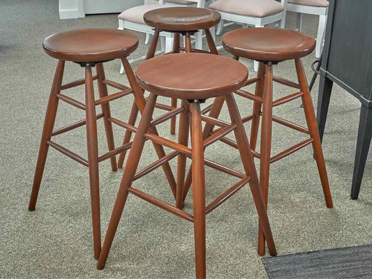 Set of Four Benchmade Cherry Bar Stools