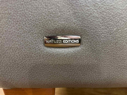Natuzzi Grey Leather Loveseat