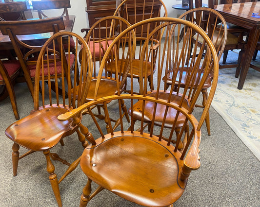 Set of 6 Warren Chair Works Windsor Dining Chairs