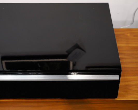 Contemporary Black Lacquer and Walnut Nesting Media Console