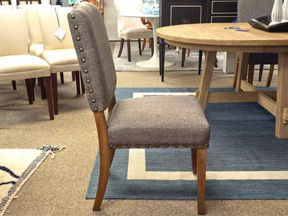Set of 6 Grey Heather Parsons Dining Chairs on Driftwood Finish Legs
