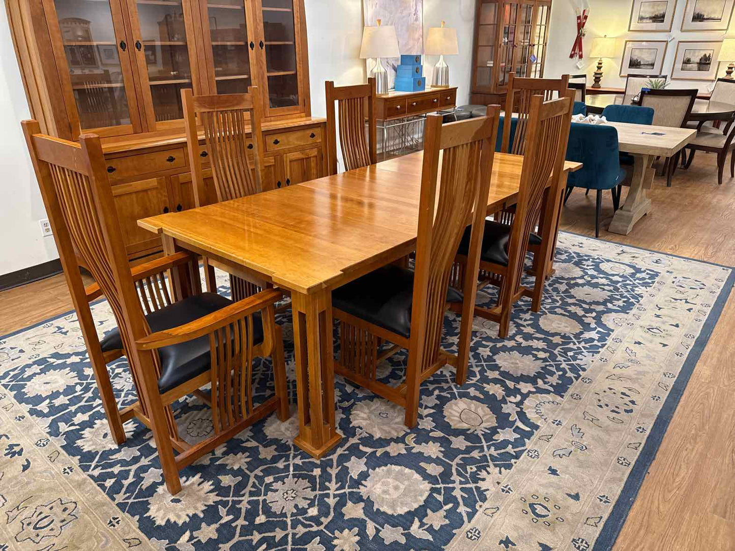 Mastercraft Cherry Mission-Style Table & 6 Chair Set