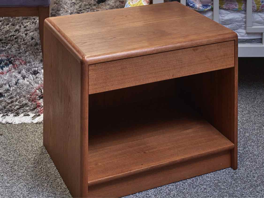 Mid-Century Modern Style Teak Open Nightstand