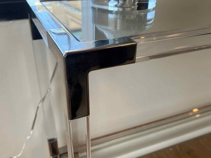 Glass, Acrylic, and Chrome Contemporary Console