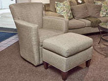 Fairfield Chair Company Taupe Weave Upholstererd Swivel Chair & Ottoman