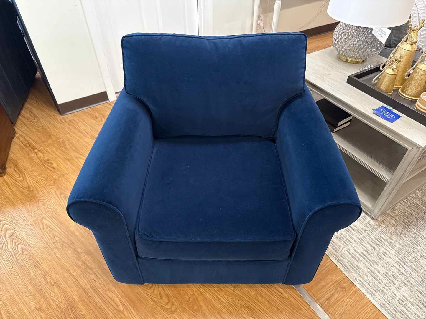 Pottery Barn Arm Chair in Navy Velvet