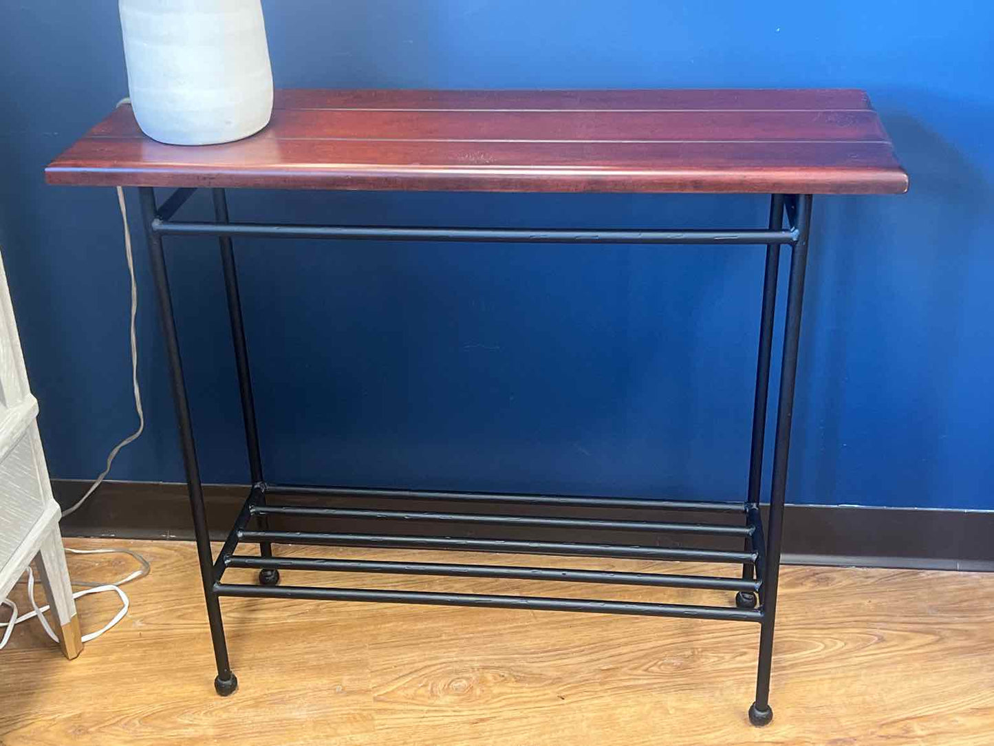 Cherry Console Table on Iron Base
