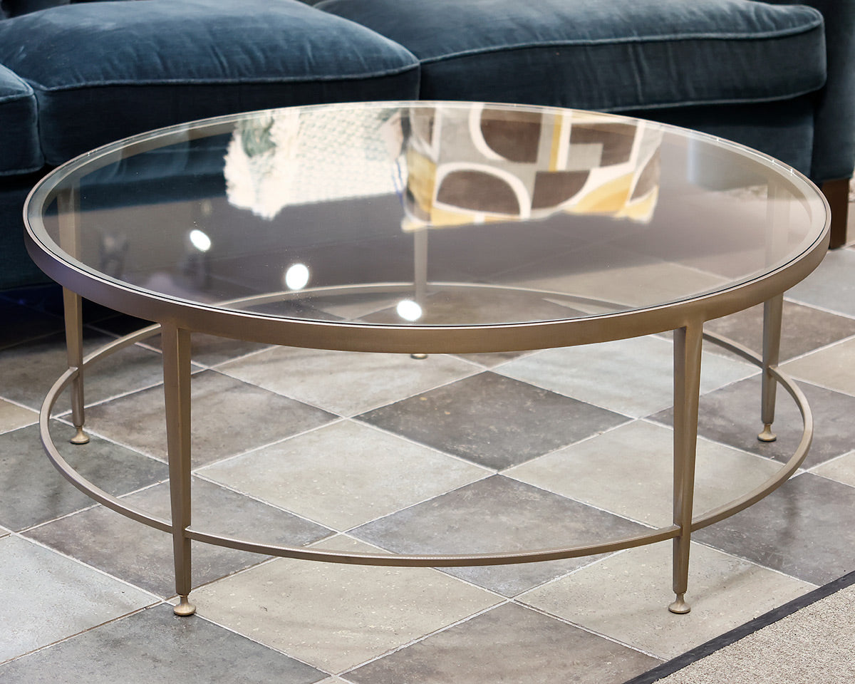 Glass Top Round Cocktail Table