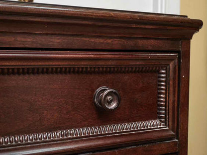 Pair of Bassett 3 Drawer Nightstand in Dark Stain Finish