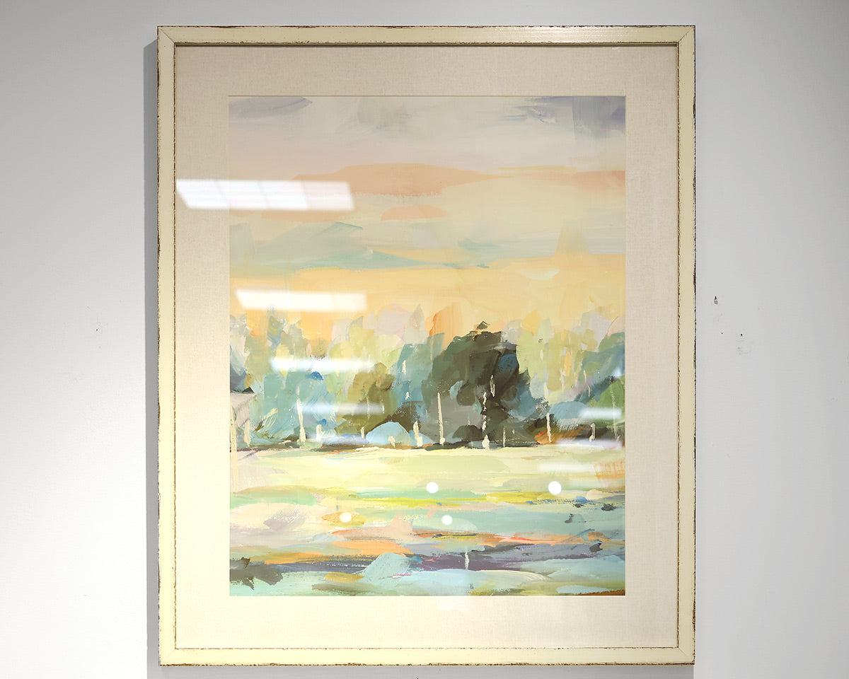 "Forest Glow II" Matted Print in Antique Gold Frame