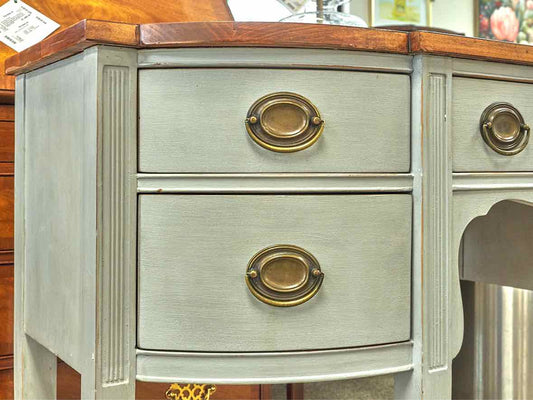 Two Tone Mahogany Five Drawer Console