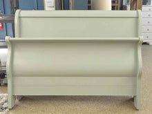 Queen Sleigh  Bed in Woodland Floer Blue Finish
