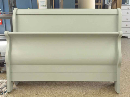 Queen Sleigh  Bed in Woodland Floer Blue Finish