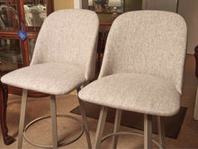 Pair Of Amisco Industries Canada Silver Gray Swivel  Bar Stools