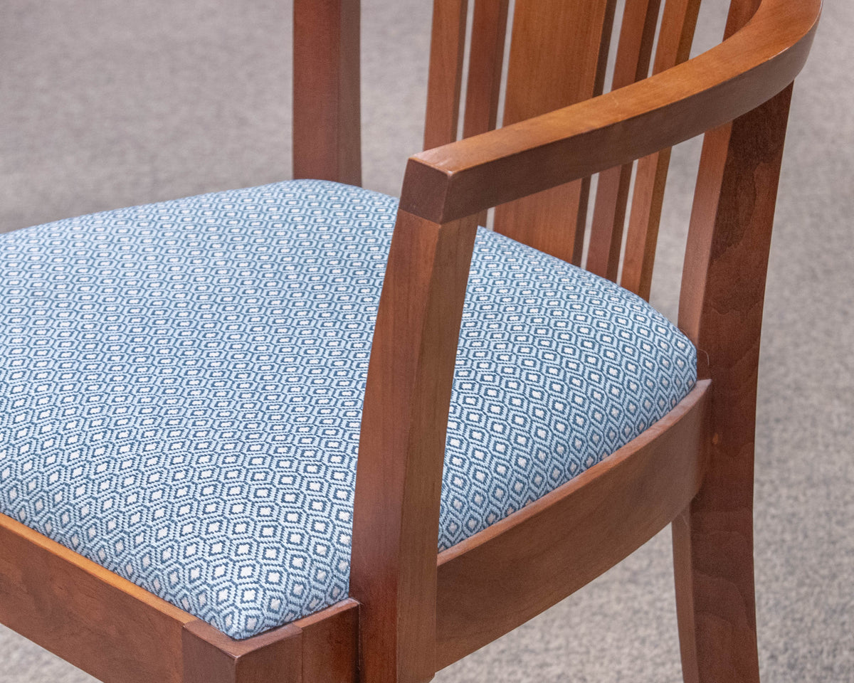 Stickley Mission Drawtop Dining Table in Cherry & Set of 6 Bayonne Dining Chairs